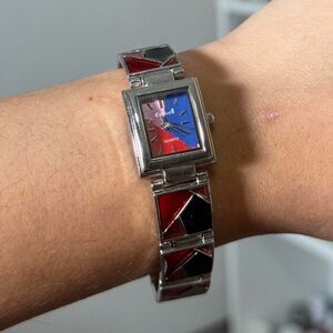 Colibri Red and Black Geometric Watch